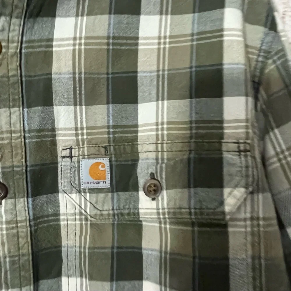 Carhartt relaxed fit mens plaid collared button down long sleeve size medium - Picture 4 of 6